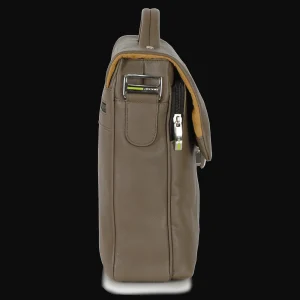 Borsa da lavoro in pelle morbida 15'' Grigio Taupe