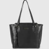 Borsa Shopping in pelle Daisy Nero