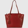 Borsa Shopping in pelle Daisy Rosso