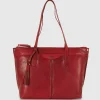 Borsa Shopping in pelle Mary Rosso