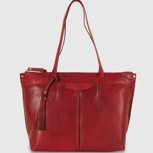 Borsa Shopping in pelle Mary Rosso