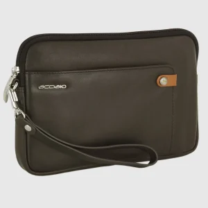 Borsello a mano pochette uomo Jin 9" pelle Moka