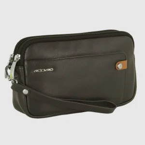 Borsello a mano pochette uomo Obi 7" pelle Moka
