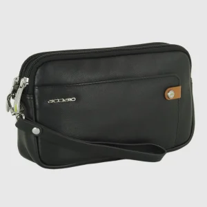 Borsello a mano pochette uomo Obi 7" pelle Nero