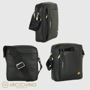 Borsello uomo a tracolla piccolo Core in pelle Nero