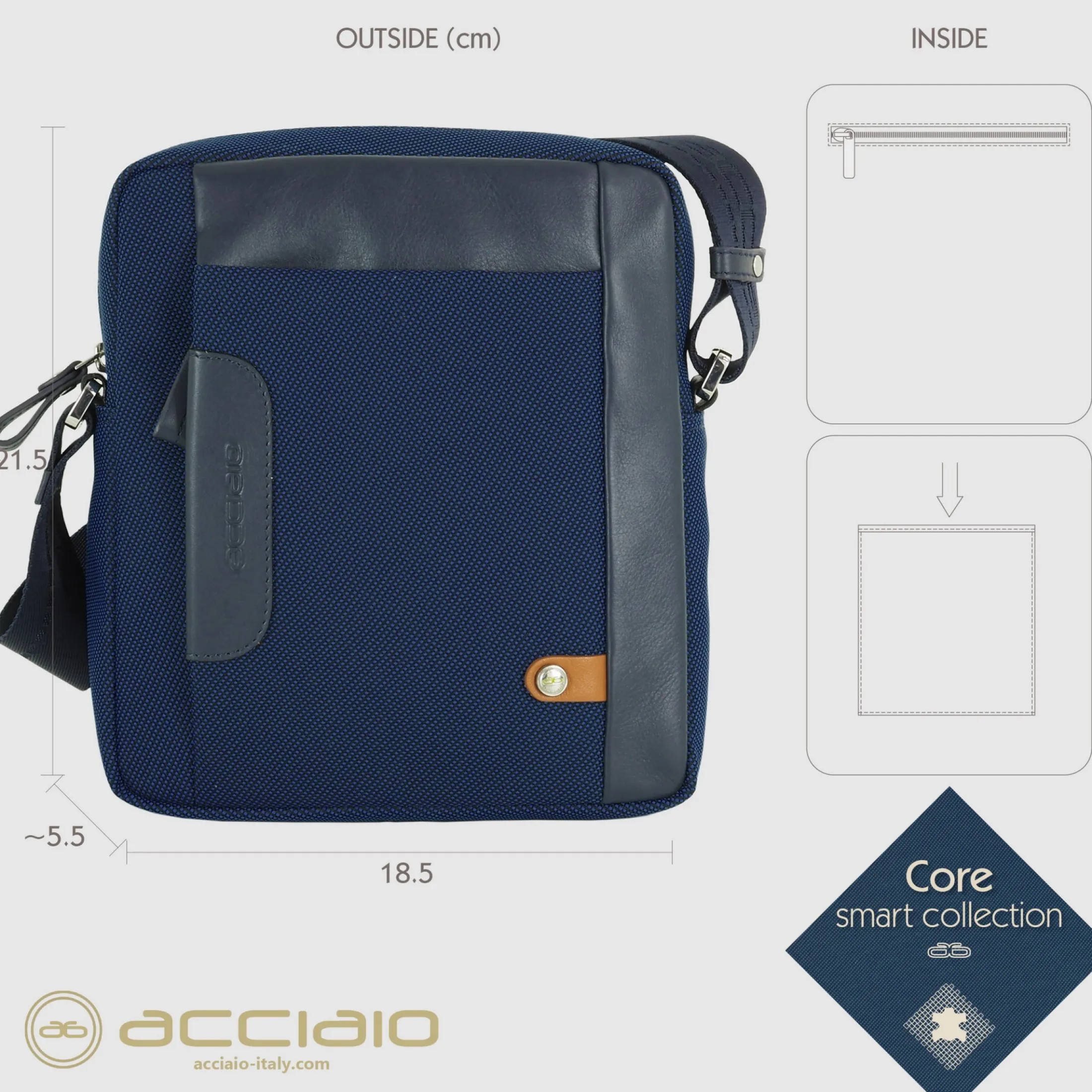 borsello_uomo_a_tracolla__4-3.webp Borsello uomo a tracolla Core in tessuto e pelle Blu Navy