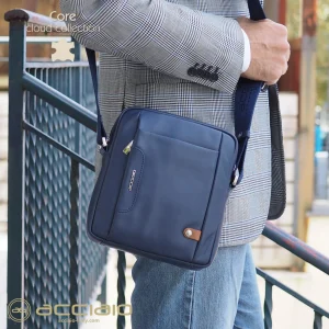 Borsello uomo a tracolla piccolo Core in pelle Blu