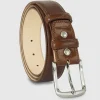 Cintura classica uomo Jade in pelle Vacchetta Cognac