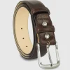 Cintura classica uomo Jade in pelle Vacchetta Marrone