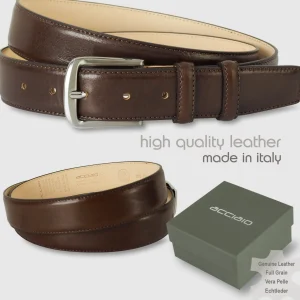 Cintura classica uomo Jade in pelle Vacchetta Marrone
