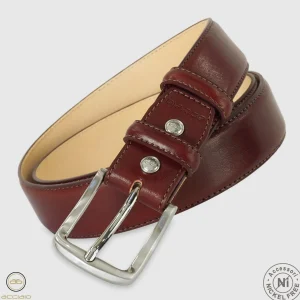 Cintura classica uomo Jade in pelle Vacchetta Bordeaux