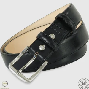 Cintura classica uomo Jade in pelle Vacchetta Nero