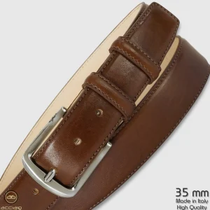 Cintura classica uomo Jade in pelle Vacchetta Cognac