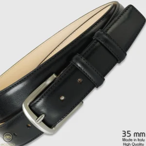 Cintura classica uomo Jade in pelle Vacchetta Nero