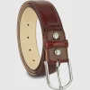 Cintura classica uomo Rainbow in pelle Vacchetta Bordeaux