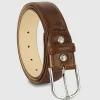 Cintura classica uomo Rainbow in pelle Vacchetta Cognac