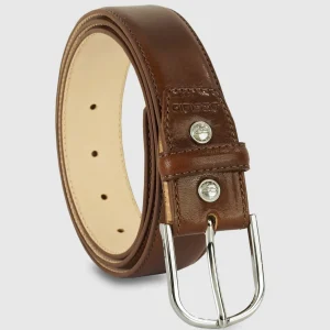 Cintura classica uomo Rainbow in pelle Vacchetta Cognac