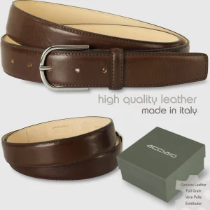 Cintura classica uomo Rainbow in pelle Vacchetta Marrone