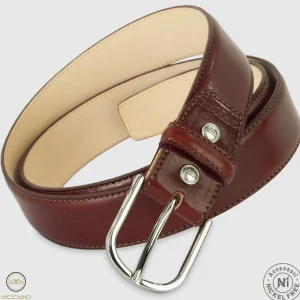 Cintura classica uomo Rainbow in pelle Vacchetta Bordeaux