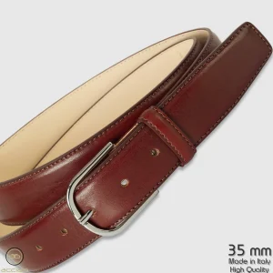 Cintura classica uomo Rainbow in pelle Vacchetta Bordeaux