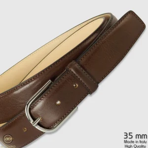 Cintura classica uomo Rainbow in pelle Vacchetta Marrone