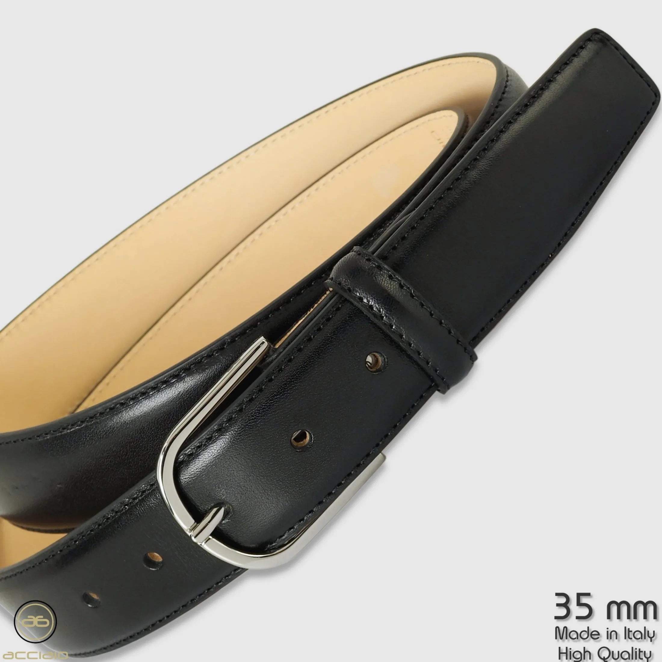 cintura_classica_uomo_rai_3-4.webp Cintura classica uomo Rainbow in pelle Vacchetta Nero