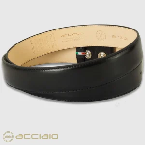 Cintura classica uomo Rainbow in pelle Vacchetta Nero