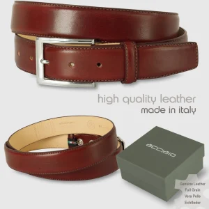 Cintura classica uomo Sapphire in pelle Vacchetta Bordeaux