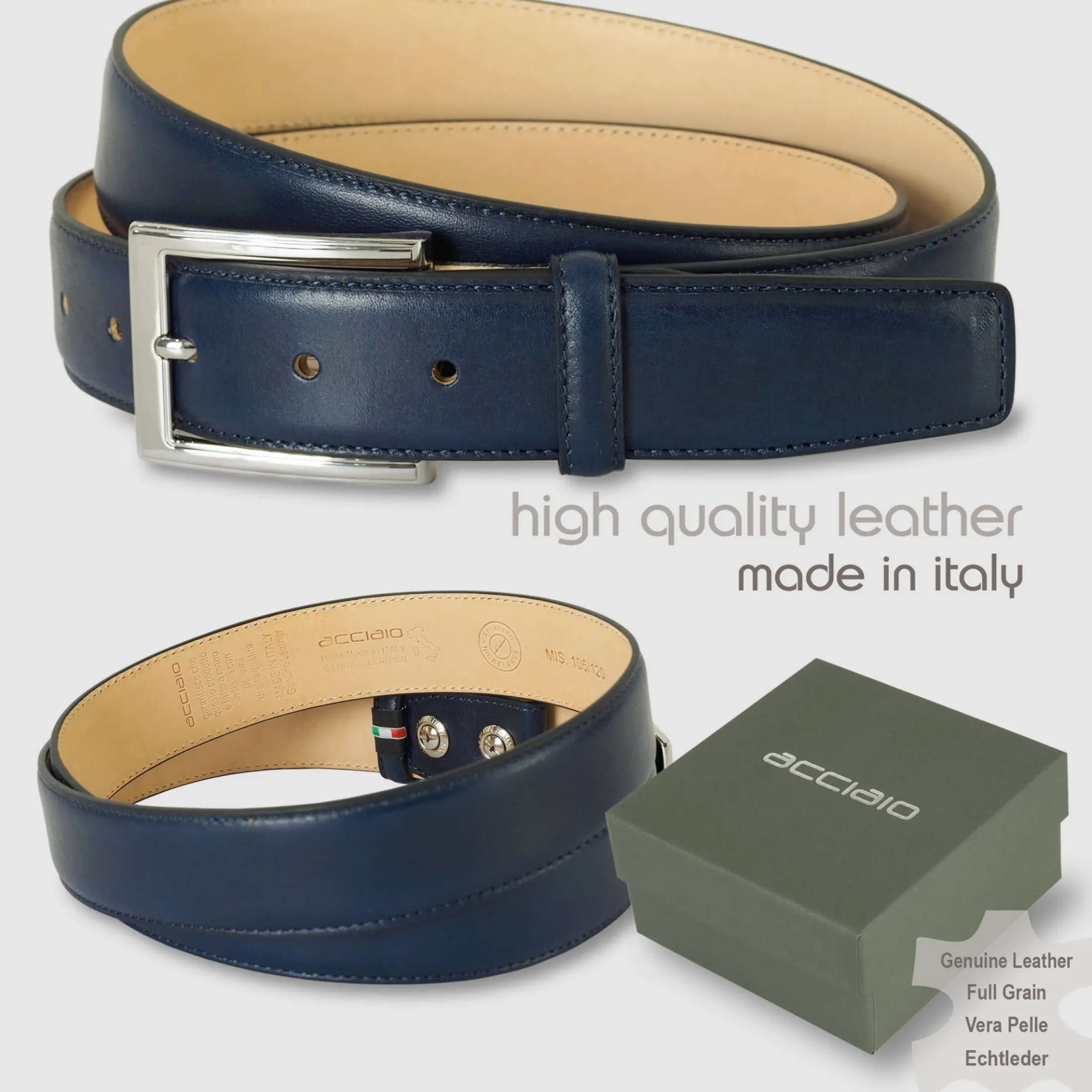 cintura_classica_uomo_sap_1.webp Cintura classica uomo Sapphire in pelle Vacchetta Blu