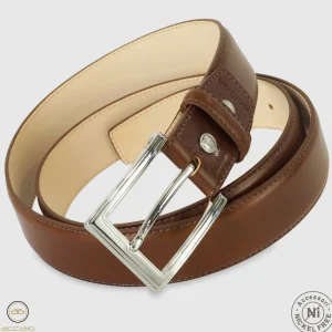 Cintura classica uomo Sapphire in pelle Vacchetta Cognac