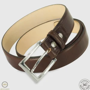 Cintura classica uomo Sapphire in pelle Vacchetta Marrone
