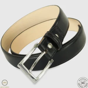 Cintura classica uomo Sapphire in pelle Vacchetta Nero