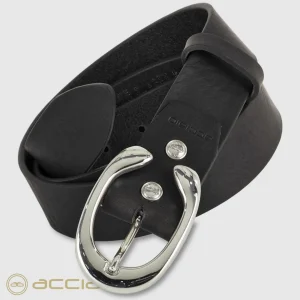 Cintura donna in pelle Nera fibbia Aries Palladio