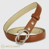 Cintura donna sottile in pelle Infinity Palladio cuoio Cognac