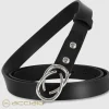 Cintura donna sottile in pelle Infinity Palladio cuoio Nero