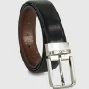 Cintura double face reversibile uomo Hexagon pelle Nero/Castagno