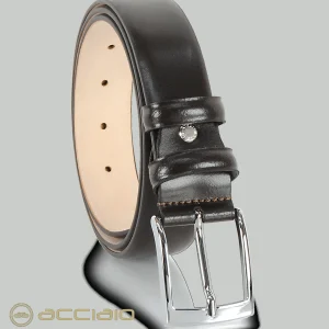 Cintura elegante da uomo senza cuciture in pelle marrone