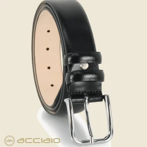 Cintura elegante da uomo senza cuciture in pelle nera