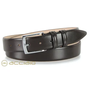 Cintura elegante da uomo senza cuciture in pelle marrone