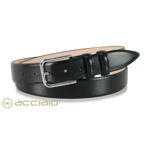 Cintura elegante da uomo senza cuciture in pelle nera
