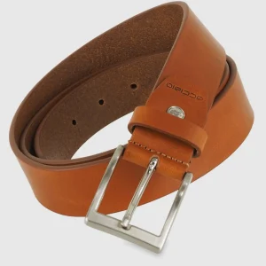 Cintura in cuoio casual da jeans colore Cognac
