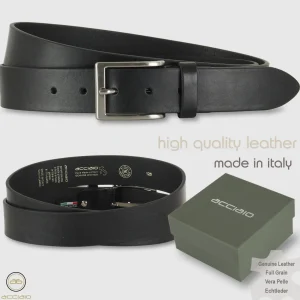 Cintura in cuoio casual da jeans colore Nero