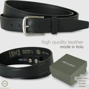 Cintura in cuoio sportiva Jade pelle Nera