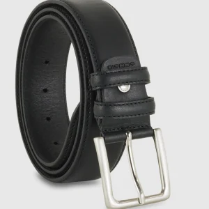 Cintura in cuoio uomo alta 40 classica colore Nero