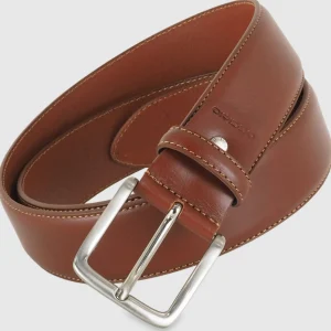 Cintura in cuoio uomo alta 40 classica colore Cognac
