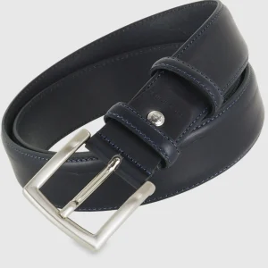 Cintura in cuoio uomo alta 40 classica colore Blu