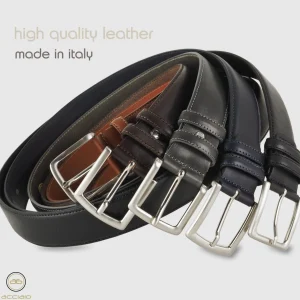 Cintura in cuoio uomo alta 40 classica colore Cognac