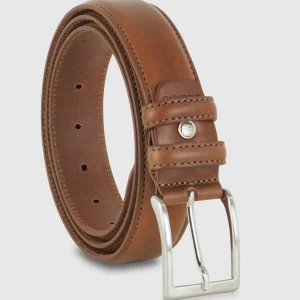 Cintura in cuoio uomo classica colore Cognac