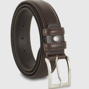 Cintura in cuoio uomo classica colore Moka