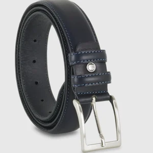 Cintura in cuoio uomo classica colore Blu